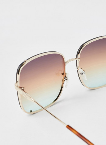 Women's Full Rim Metal Square Sunglasses - Lens Size: 58 mm