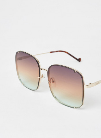 Women's Full Rim Metal Square Sunglasses - Lens Size: 58 mm