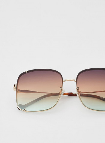 Women's Full Rim Metal Square Sunglasses - Lens Size: 58 mm