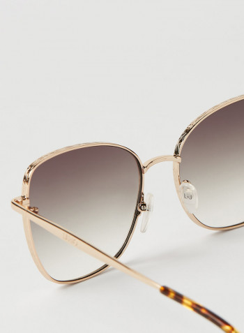Women's Full Rim Metal Tea Cup Sunglasses - Lens Size: 55 mm