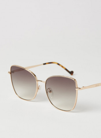 Women's Full Rim Metal Tea Cup Sunglasses - Lens Size: 55 mm
