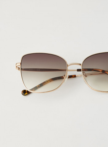 Women's Full Rim Metal Tea Cup Sunglasses - Lens Size: 55 mm
