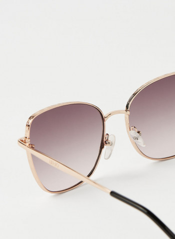 Women's Full Rim Metal Tea Cup Sunglasses - Lens Size: 55 mm
