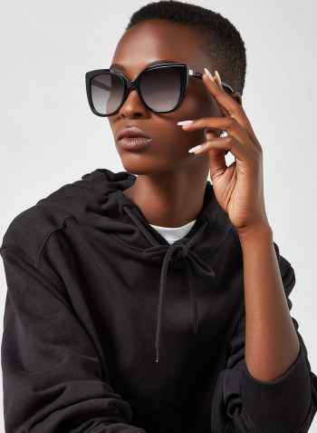 Women's Full Rim Acetate Modified Rectangle Sunglasses - Lens Size: 53 mm