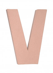 Letter V Paper Mache Beige 12inch