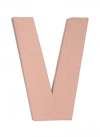 Letter V Paper Mache Beige 12inch
