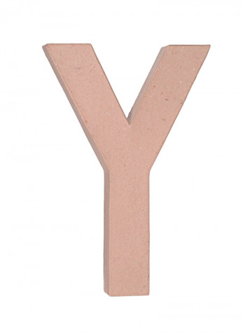 Letter Y Paper Mache Beige 12inch