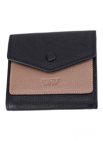 Leather RFID Blocking Wallet Taiga Black/Khaki