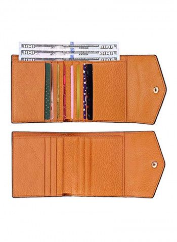 Leather RFID Protective Wallet Natural Light Brown/Black