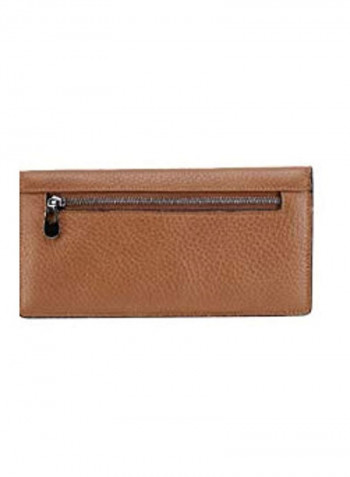 RFID Blocking Leather Wallet Natural Light Brown/Blue