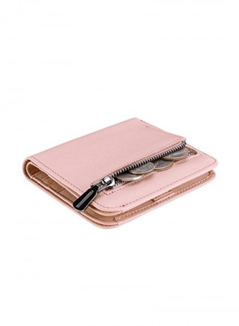 Bifold Leather Wallet Natural Light Pink