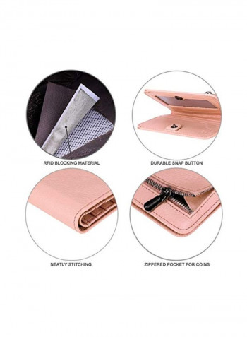 Bifold Leather Wallet Natural Light Pink