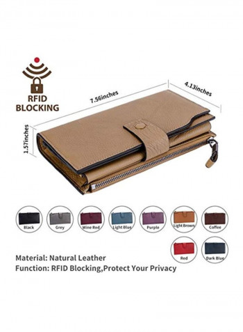 محفظة جلد حاملة لبطاقات الائتمان بتقنية RFID Blocking Natural Apricot