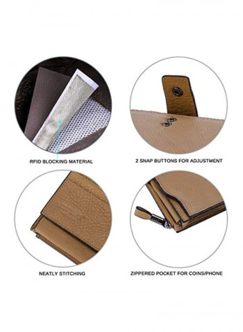 محفظة جلد حاملة لبطاقات الائتمان بتقنية RFID Blocking Natural Apricot