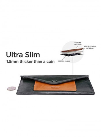محفظة جلد حاملة لبطاقات الائتمان بتقنية RFID Blocking Waxed Green/Yellow