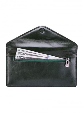 محفظة جلد حاملة لبطاقات الائتمان بتقنية RFID Blocking Waxed Green/Yellow