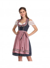 Vintage Embroidery Floral German Dirndl Dress Multicolour