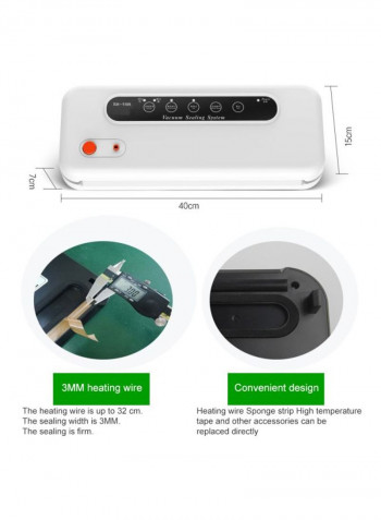 Food Vacuum Sealer Machine Black 40x15x7centimeter