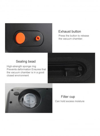 Portable Plastic Vacuum Suction Sealer Machine White/Black/Orange 40x15x7centimeter