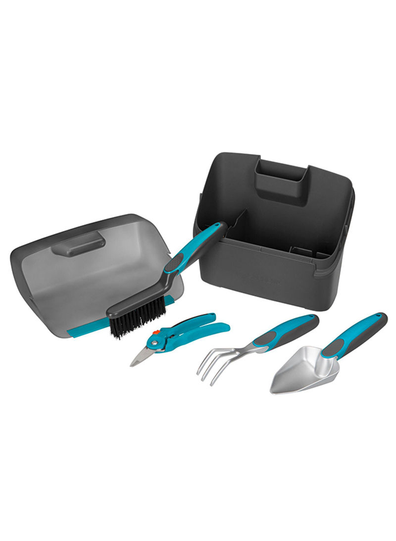 4-Piece Gardening Tool Set With Case Blue/Silver/Black