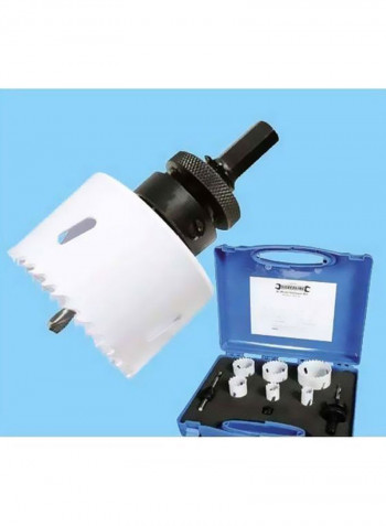9-Piece Plumbers Hole Saw Set With Carry Case White/Black/Silver 19, 22, 29, 38, 44, 57millimeter