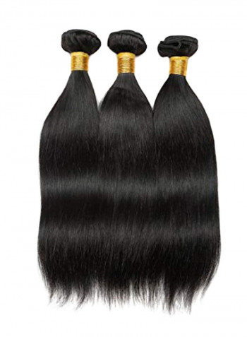 3-Piece Brazilian Wavy Human Hair Weave Natural Black