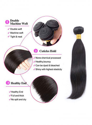 3-Piece Brazilian Wavy Human Hair Weave Natural Black