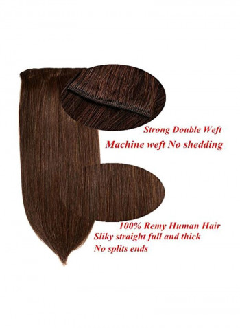 7-Piece Straight Hair Extension Set With Clips 2 Dark Brown 22inch