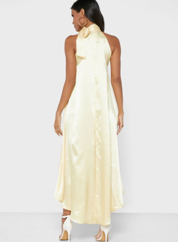 Tie Detail Scarf Dress Beige