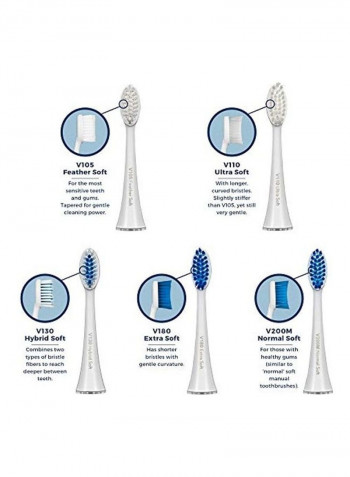 VarioSonic Electric Toothbrush With 5 Bristle Brush Head Set White/Blue