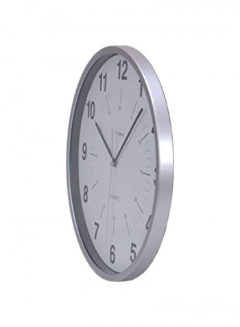 6-Piece Round Wall Clock Silver 12inch