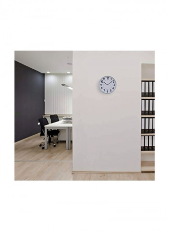 6-Piece Round Wall Clock Silver 12inch