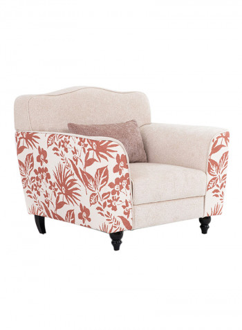 Eunice 1 Seater Fabric Sofa Floral Cream L 104 X W 97 X H 91cm