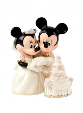 Minnie's Dream Wedding Cake Figurine White/Beige/Black 6.5x4x5.8inch