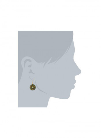 Crystal Studded Beaded Dangle Earrings