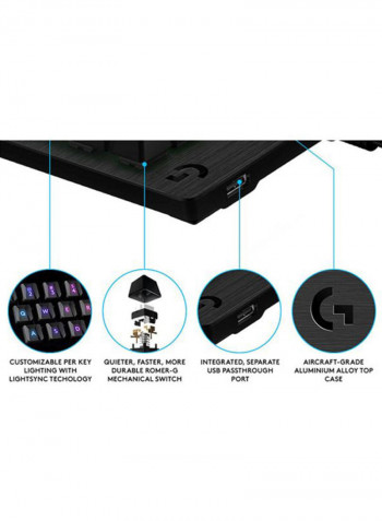 Lightsync RGB Mechanical Gaming Keyboard 13.2x44.5x3.55cm Black