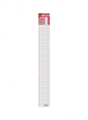 The Cutting Edge Frosted Ruler White/Pink 0.2 x 4.5 x 37inch