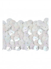 3-Row Stretch Sequin Trim White
