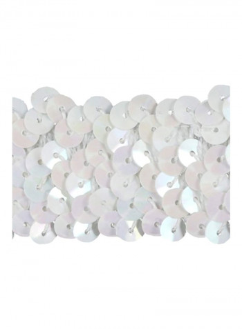 3-Row Stretch Sequin Trim White