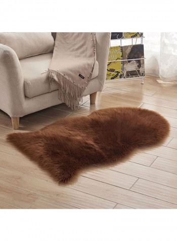 Anti-Skidding Rectangular Floor Mat Brown 60x90centimeter