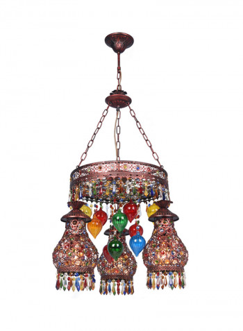 Hanging Moroccan Lantern Crystals Hanging Lights Multicolour
