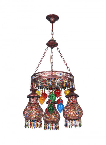 Hanging Moroccan Lantern Crystals Hanging Lights Multicolour