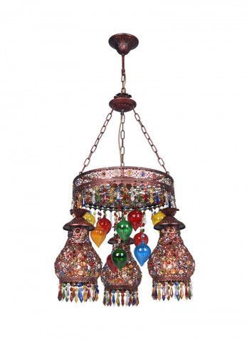 Hanging Moroccan Lantern Crystals Hanging Lights Multicolour