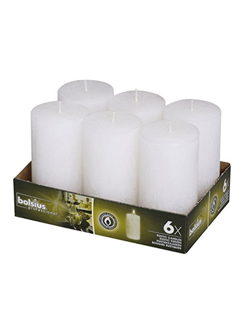 6-Piece Pillar Candle White