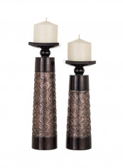 2-Piece Dublin Candle Holder Brown 5X13.5X8.9inch