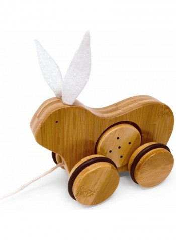 Rolling Bamboo Push and Pull Rabbit Animal Toy