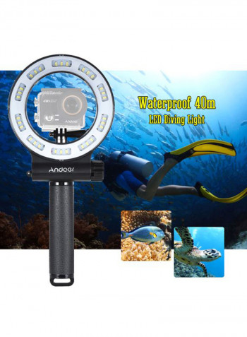 LED Waterproof Diving Fill Light 6.5centimeter White/Black