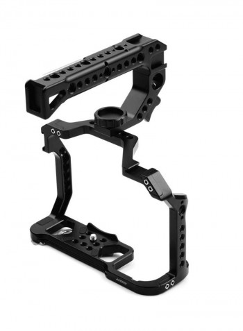 Aluminum Alloy Camera Cage With Top Handle Kit 17.5x5.5x11.5cm Black