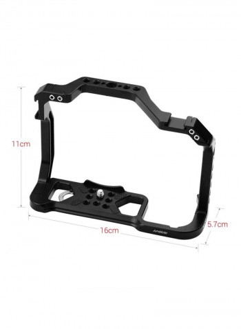 Aluminum Alloy Camera Cage With Top Handle Kit 17.5x5.5x11.5cm Black