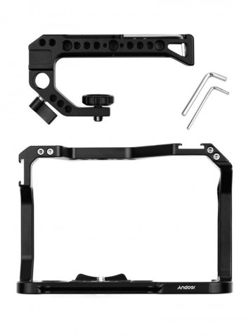 Aluminum Alloy Camera Cage With Top Handle Kit 17.5x5.5x11.5cm Black